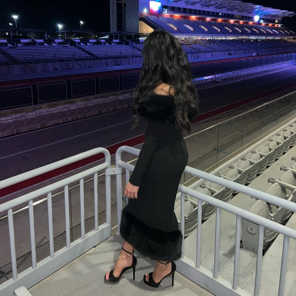 Black midi elegant dress - Picture 5 of 5